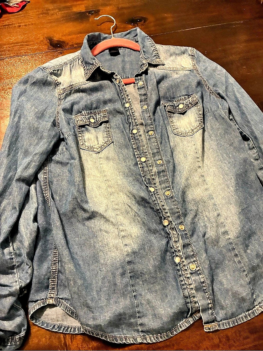 Wet Seal Denim Button Down Shirt in Blue Like New